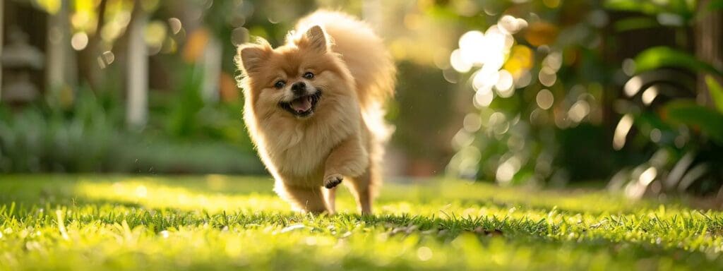 a vibrant, well-groomed dog playfully stands on a sunlit lawn, showcasing its shiny coat and joyful demeanor, surrounded by lush greenery to highlight the importance of regular grooming.